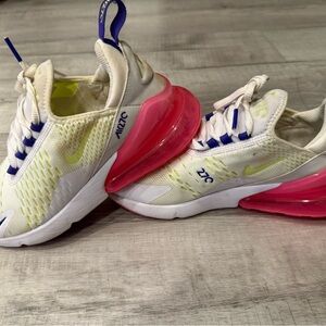 Nike Air Max 270 White and Pink with purple and lime green Accents